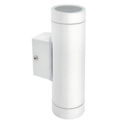 Long Life Lamps Company Matt White Stainless Steel Double Outdoor Wall Light Zlc054W - thumbnail 3