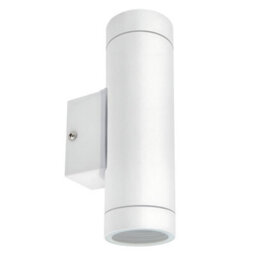 Long Life Lamps Company Matt White Stainless Steel Double Outdoor Wall Light Zlc054W - thumbnail 1
