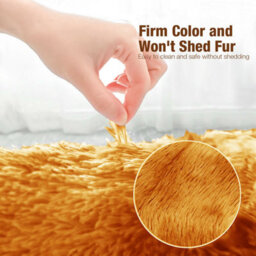Ameha Fluffy Ochre Shaggy Area Rugs For Bedroom Soft Thick Pile Small Non Slip Non Shedding Rug Entrance Door Mats, 50 X 80 Cm - thumbnail 5