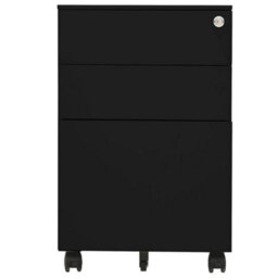 Vidaxl Mobile File Cabinet Black 39X45X60 Cm Steel - thumbnail 2