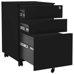 Vidaxl Mobile File Cabinet Black 39X45X60 Cm Steel - thumbnail 5