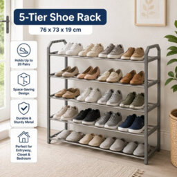 5 Tier Shoe Storage Rack Footwear Stand Shelf Hallway Entryway Organiser 3 Packs - thumbnail 3