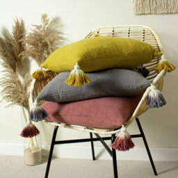 Furn. Eden Slub Cotton Tasselled Cushion Cover - thumbnail 4