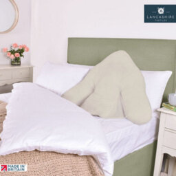 Lancashire Textiles Orthopaedic Batwing Reading Pillowcase, Cotton Blend Cream Cover, Super Soft, Comfortable Support, Extra Long - thumbnail 5