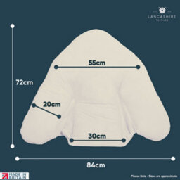 Lancashire Textiles Orthopaedic Batwing Reading Pillowcase, Cotton Blend Cream Cover, Super Soft, Comfortable Support, Extra Long - thumbnail 2