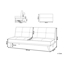 Beliani Sofa Bed 3 Seater Froya Fabric Black - thumbnail 3