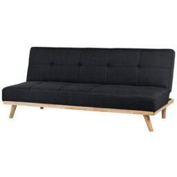 Beliani Sofa Bed 3 Seater Froya Fabric Black - thumbnail 5