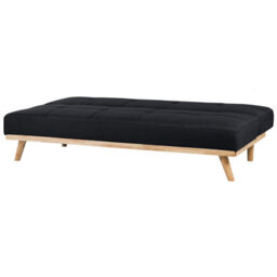 Beliani Sofa Bed 3 Seater Froya Fabric Black - thumbnail 6
