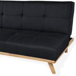 Beliani Sofa Bed 3 Seater Froya Fabric Black - thumbnail 8