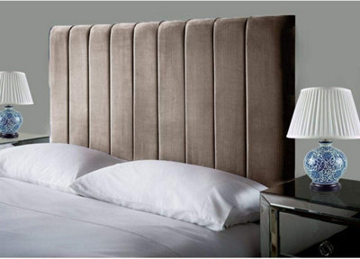 "Empire Beds Portland 24"" Height Headboard In Mink Plush Velvet Fabric For Kingsize Beds" - image 1
