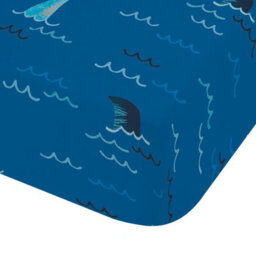 Catherine Lansfield Kids Jawsome Shark Single Fitted Sheet Navy Blue - thumbnail 3
