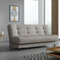 Livia 3 Seater Sofa Bed With Sleeping Function Freestanding Design Compact And Comfortable For Living Or Guest Room Light Grey - thumbnail 2