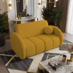 Viva Comfy Iii Upholstered Sofa Bed Has Bedding Storage In Living Room Chipboard Metal Legs 152X103X85Cm Mustard - thumbnail 2