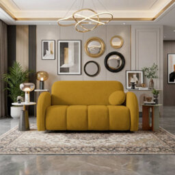 Viva Comfy Iii Upholstered Sofa Bed Has Bedding Storage In Living Room Chipboard Metal Legs 152X103X85Cm Mustard - thumbnail 1