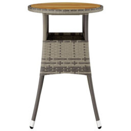 Walplus Garden Table 60X75 Cm Acacia Wood And Poly Rattan Grey - thumbnail 3