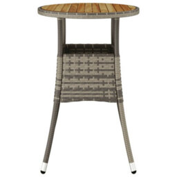 Walplus Garden Table 60X75 Cm Acacia Wood And Poly Rattan Grey - thumbnail 4