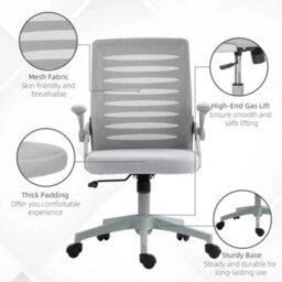 Vinsetto Ergonomic Mesh Office Chair Computer Desk Chair Lumbar - thumbnail 3