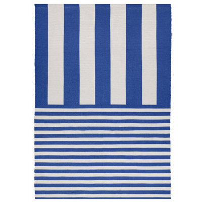 furn. Furn Deck Stripe Printed Outdoor Rug, White/blue, 120 X 170Cm - image 1