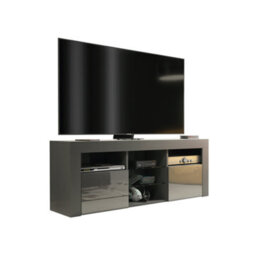 Tv Unit 145Cm Modern Dark Grey With High Gloss Doors - Creative Furniture - thumbnail 6