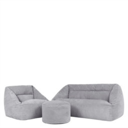 icon Bean Bag Sofa, Armchair And Footstool Bundle, Jumbo Cord - thumbnail 3