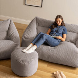 icon Bean Bag Sofa, Armchair And Footstool Bundle, Jumbo Cord - thumbnail 4