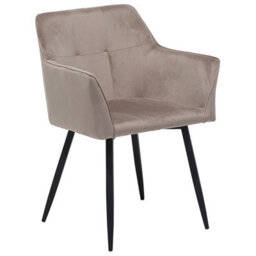 Beliani Set Of 2 Dining Chairs Jasmin Velvet Taupe - thumbnail 4
