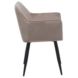 Beliani Set Of 2 Dining Chairs Jasmin Velvet Taupe - thumbnail 7