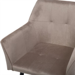 Beliani Set Of 2 Dining Chairs Jasmin Velvet Taupe - thumbnail 8