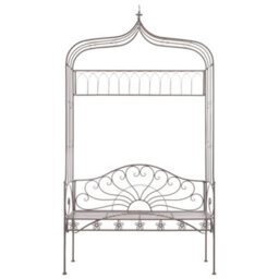 Berkfield Garden Bench 122 Cm Iron Antique Brown - thumbnail 2