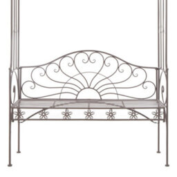Berkfield Garden Bench 122 Cm Iron Antique Brown - thumbnail 5