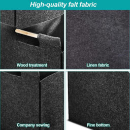 Carrier Bag Holder Felt Storage Basket Fireplace Log Tote Household Laundry Toy Carrying Organizer - thumbnail 4