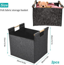 Carrier Bag Holder Felt Storage Basket Fireplace Log Tote Household Laundry Toy Carrying Organizer - thumbnail 2