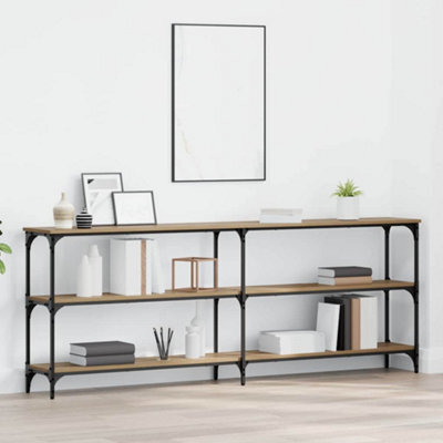 Walplus Console Table With Shelf Artisan Oak 200 X 29 X 75 Cm - image 1