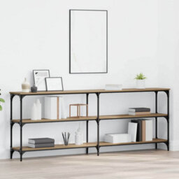 Walplus Console Table With Shelf Artisan Oak 200 X 29 X 75 Cm - thumbnail 1