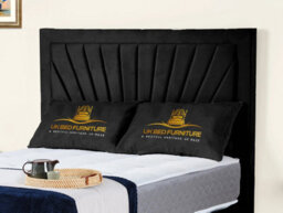 UKBEDFURNITURE Sunrise Black Plush Valvet Upholstered Gas Lift Ottoman Storage Bed -  With 48 Inch Headboard - thumbnail 2