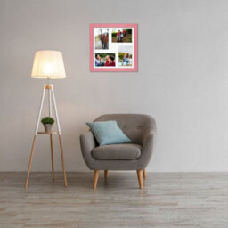 AK Frames 12X12 Pastel Pink Modern Multi Photo Frame With White Mount - Holds 4 Apertures (4X) 6X4 Photos - thumbnail 3