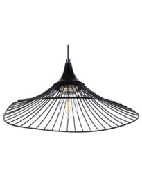 Wyld And Coco Industrial Black Wire Pendant Light With Open Shade, Large (W50 X D50 X H125Cm) - thumbnail 3