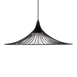 Wyld And Coco Industrial Black Wire Pendant Light With Open Shade, Large (W50 X D50 X H125Cm) - thumbnail 5