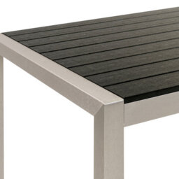 Beliani Garden Dining Table Vernio 180 Cm 90 Cm Metal Black/ Silver - thumbnail 5