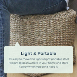 idooka Square Footstool Pouffe Lightweight Living Room Soft Furnishings Home Decor Jute Rest Foot Stool - thumbnail 5