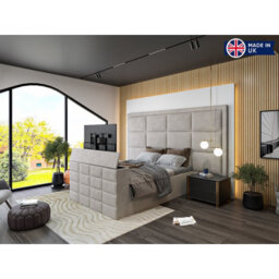 Copenhagen Upholstered  Pebble Television Bed Frame - thumbnail 7