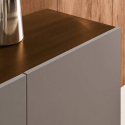 Sweeek - Sideboard Metal And Wood Decor 3 Doors 150 Cm Grey And Walnut 150X40X75 Cm - Ashton - thumbnail 7