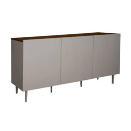 Sweeek - Sideboard Metal And Wood Decor 3 Doors 150 Cm Grey And Walnut 150X40X75 Cm - Ashton - thumbnail 8