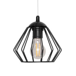 Luminosa Lighting Luminosa Agat Wire Frame Pendant Ceiling Light Black 18Cm - thumbnail 3