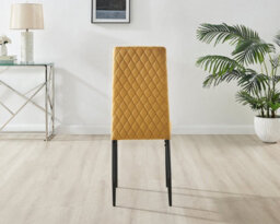 Furniturebox Uk 4 Seater Dining Set - Imperia White High Gloss Dining Table And Chairs - 4 Mustard Velvet Milan Black Leg Chairs - thumbnail 7