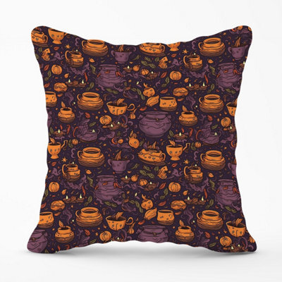 Warren Reed Designer Wicked Witches Bubbling Cauldrons Outdoor Cushion 45Cm X 45Cm - image 1