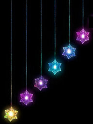 Snowtime Snowflake 'v' Christmas Curtain Light - In Or Outdoor - 1.2M Multicolour Leds - thumbnail 2