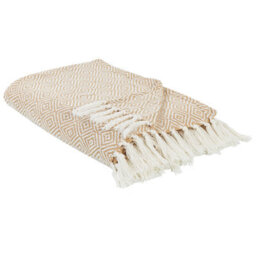Beliani Bedspread Toutli Cotton 220 X 240 Cm Beige - thumbnail 1