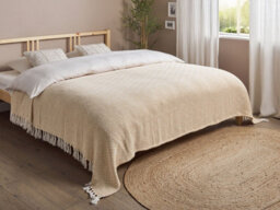 Beliani Bedspread Toutli Cotton 220 X 240 Cm Beige - thumbnail 2