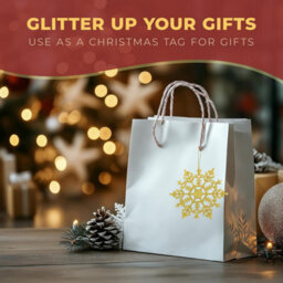 Festive Fix Hanging Glitter Snowflake Decorations Gold Pack Of 12, 10Cm Christmas Ornaments Easy To Hang Stunning Decor - thumbnail 6